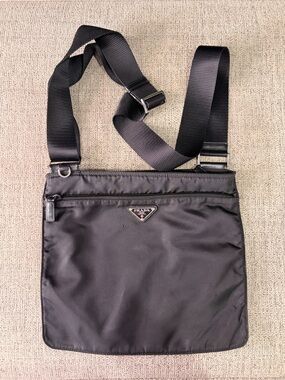 Prada Vintage Black Nylon Crossbody Bag